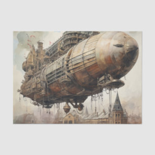 Vintage Steampunk Zeppelin (2) Tissue Paper