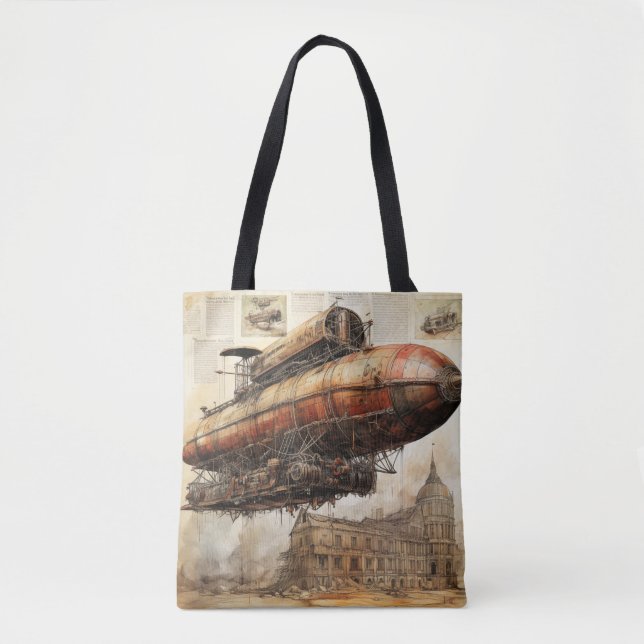 Vintage Steampunk Zeppelin (3) Tote Bag (Front)