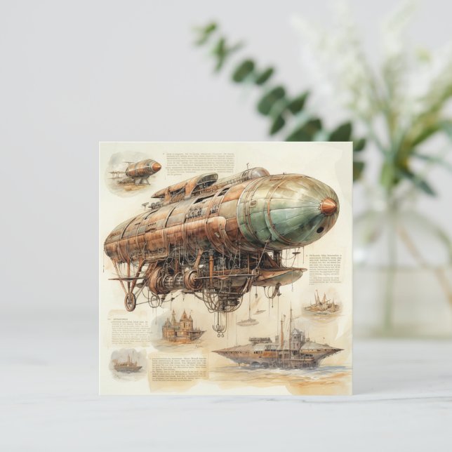 Vintage Steampunk Zeppelin (4) (Standing Front)