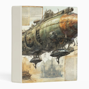 Vintage Steampunk Zeppelin (8) Mini Binder