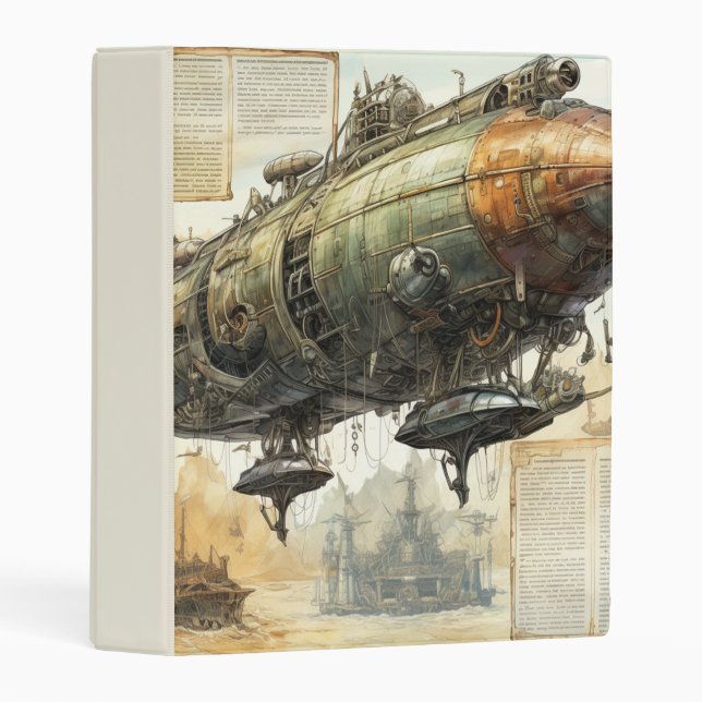 Vintage Steampunk Zeppelin (8) Mini Binder