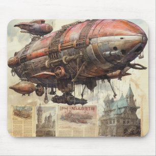 Vintage Steampunk Zeppelin (9) Mouse Pad