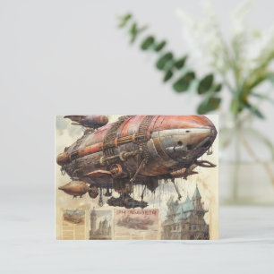 Vintage Steampunk Zeppelin (9) Postcard