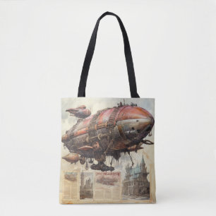 Vintage Steampunk Zeppelin (9) Tote Bag