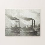 [ Thumbnail: Vintage Steamships On a River Puzzle ]