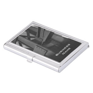 Vintage Steel Construction Skyscraper Architecture Business Card Case