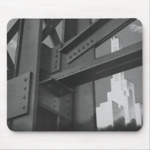 Vintage Steel Construction Skyscraper Architecture Mouse Pad