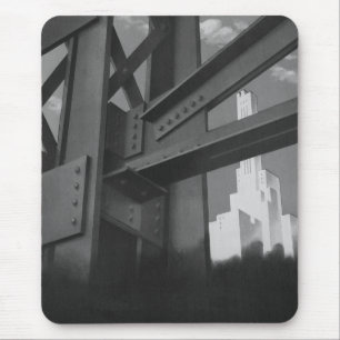 Vintage Steel Construction Skyscraper Architecture Mouse Pad