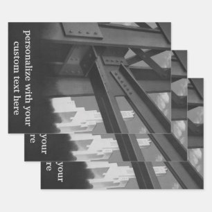 Vintage Steel Construction Skyscraper Architecture Wrapping Paper Sheets