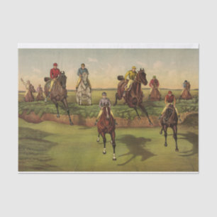 Vintage Steeplechase Thoroughbred Racehorses Tissue Paper