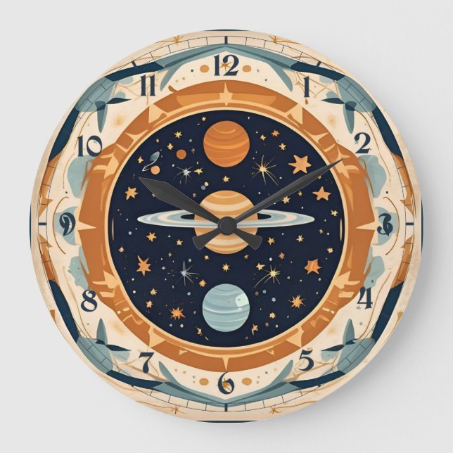 Vintage Stellar Nursery, Space, Cosmos, Universe Large Clock (Front)
