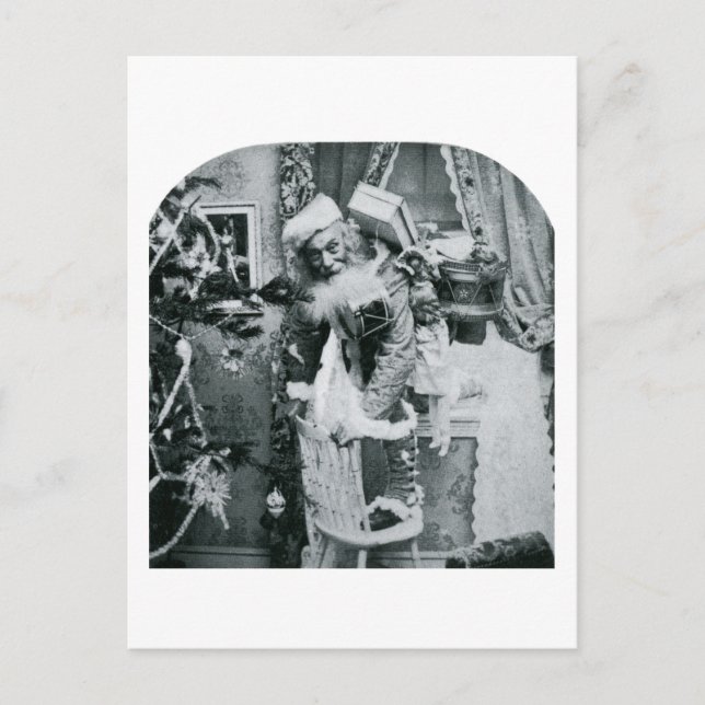 Vintage Stereoview - Christmas Delivery Holiday Postcard (Front)