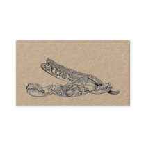 Vintage Sterling Razor / Premium Extra Thick Business Card