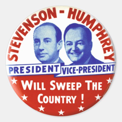 Vintage Stevenson Humphrey Campaign Button Classic Round Sticker