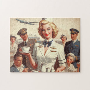Vintage steward pin up jigsaw puzzle