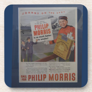 Vintage Stewardess Pilot Cigarette Advertisement Beverage Coaster