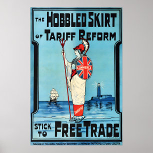Vintage Stick to Free Trade Liberals Election Poster