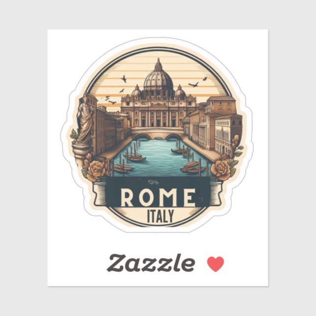VINTAGE sticker rome italy (Sheet)