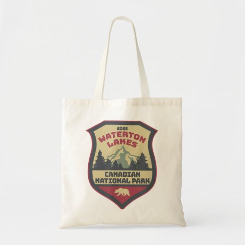 Vintage Sticker Style Canadian National Park Water Tote Bag