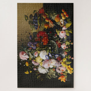 Vintage Still Life Flowers and Fruits Jigsaw Puzzle