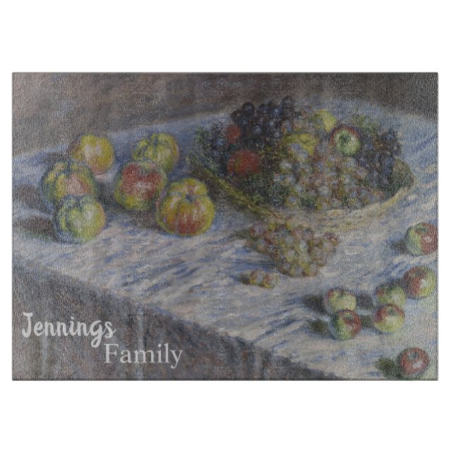 Vintage Still Life Monogrammed Cutting Board (Front)