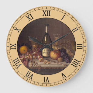 Vintage Still Life Painting Round Clock