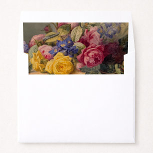 Vintage, Still Life, romantic flowers, wedding Envelope Liner