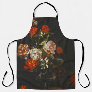 Vintage Still Life with Flowers Apron