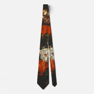 Vintage Still Life with Flowers Neck Tie