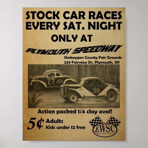 vintage stock car racing poster