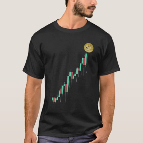 Vintage Stock Chart Dogecoin DOGE To The Moon Cryp T_Shirt