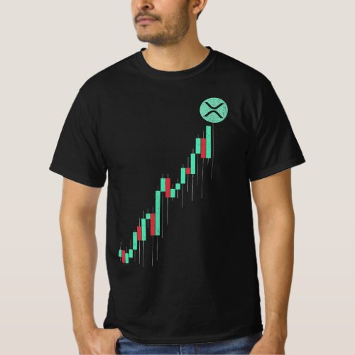 Vintage Stock Chart Ripple XRP Coin To The Moon Cr T_Shirt