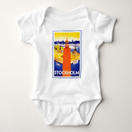 Vintage Stockholm Sweden Baby Bodysuit