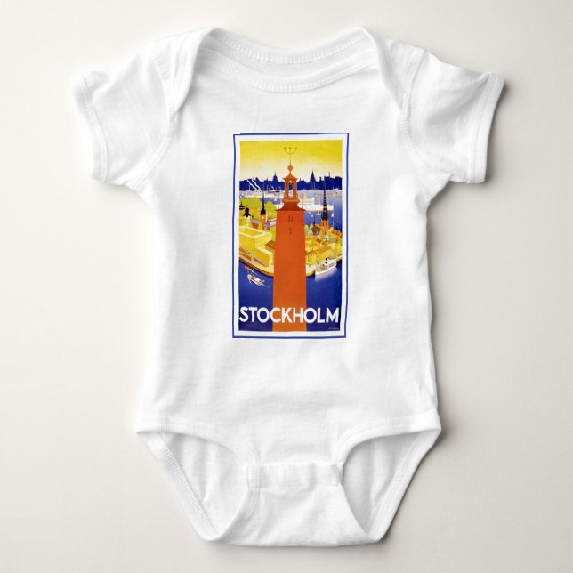 Vintage Stockholm Sweden Baby Bodysuit (Front)