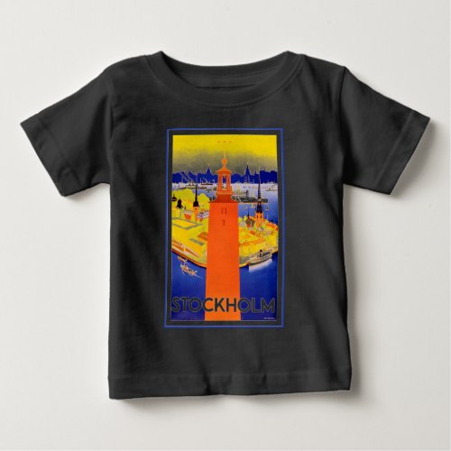 Vintage Stockholm Sweden Baby T_Shirt