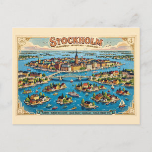 Vintage Stockholm Sweden Gamla Stan Old Town Postcard