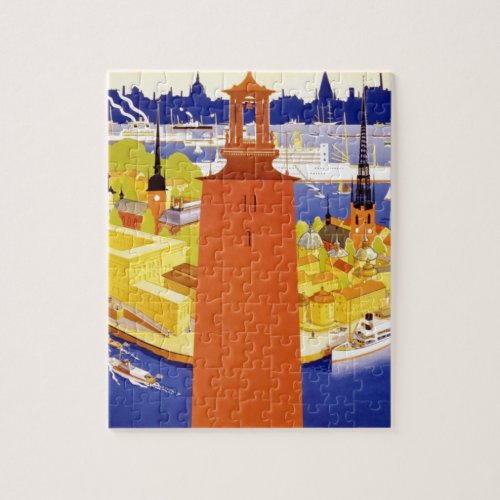 Vintage Stockholm Sweden Jigsaw Puzzle