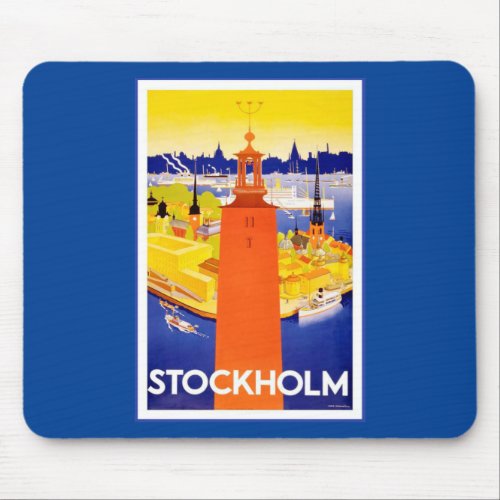 Vintage Stockholm Sweden Mouse Pad