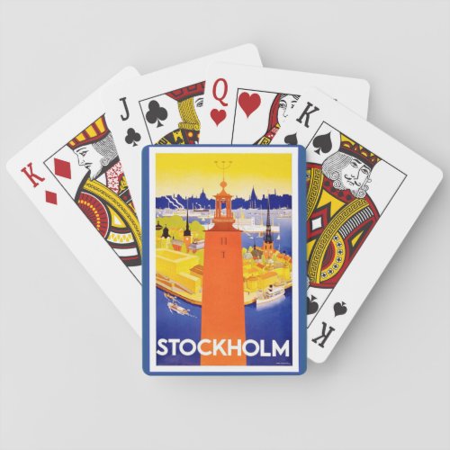 Vintage Stockholm Sweden Playing Cards