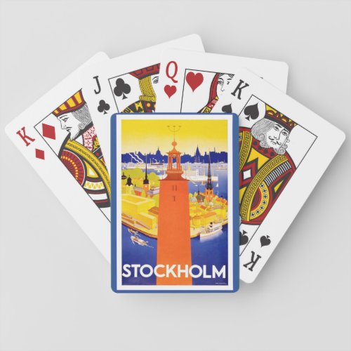 Vintage Stockholm Sweden Poker Cards