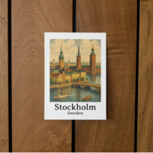 Vintage Stockholm Sweden Travel Art Postcard
