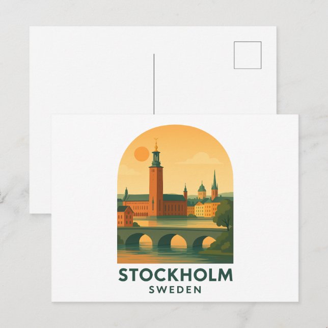 Vintage Stockholm Sweden Travel – Scandinavian  Postcard (Front/Back)
