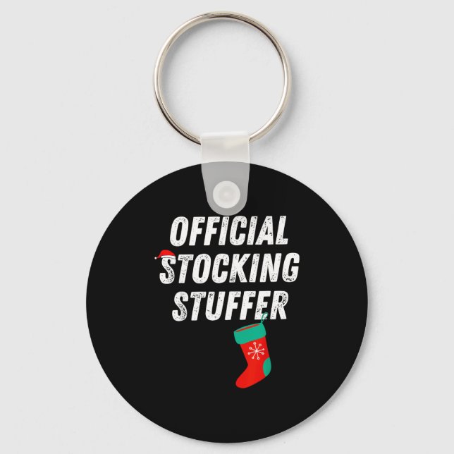 Vintage Stocking Stuffer Stocking Matching Couple  Keychain (Front)