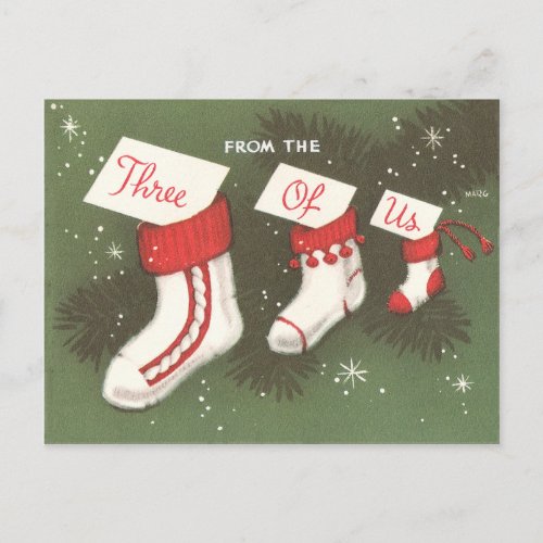 Vintage Stockings Holiday Postcard