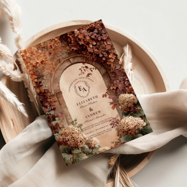Vintage Stone Arch Fall Wedding Invitation (Creator Uploaded)