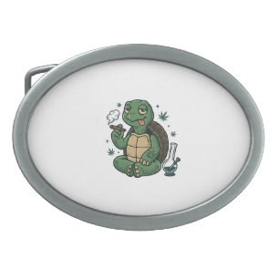 Vintage Stoner Turtle Vector Shirt Design_1 Belt Buckle