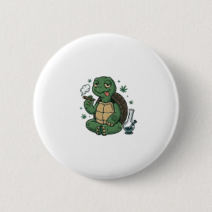 Vintage Stoner Turtle Vector Shirt Design_1 Button