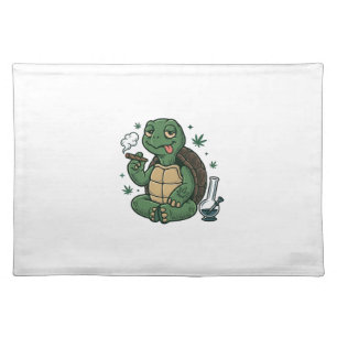 Vintage Stoner Turtle Vector Shirt Design_1 Cloth Placemat