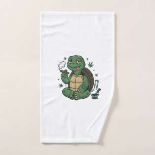 Vintage Stoner Turtle Vector Shirt Design_1 Hand Towel
