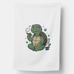 Vintage Stoner Turtle Vector Shirt Design_1 House Flag